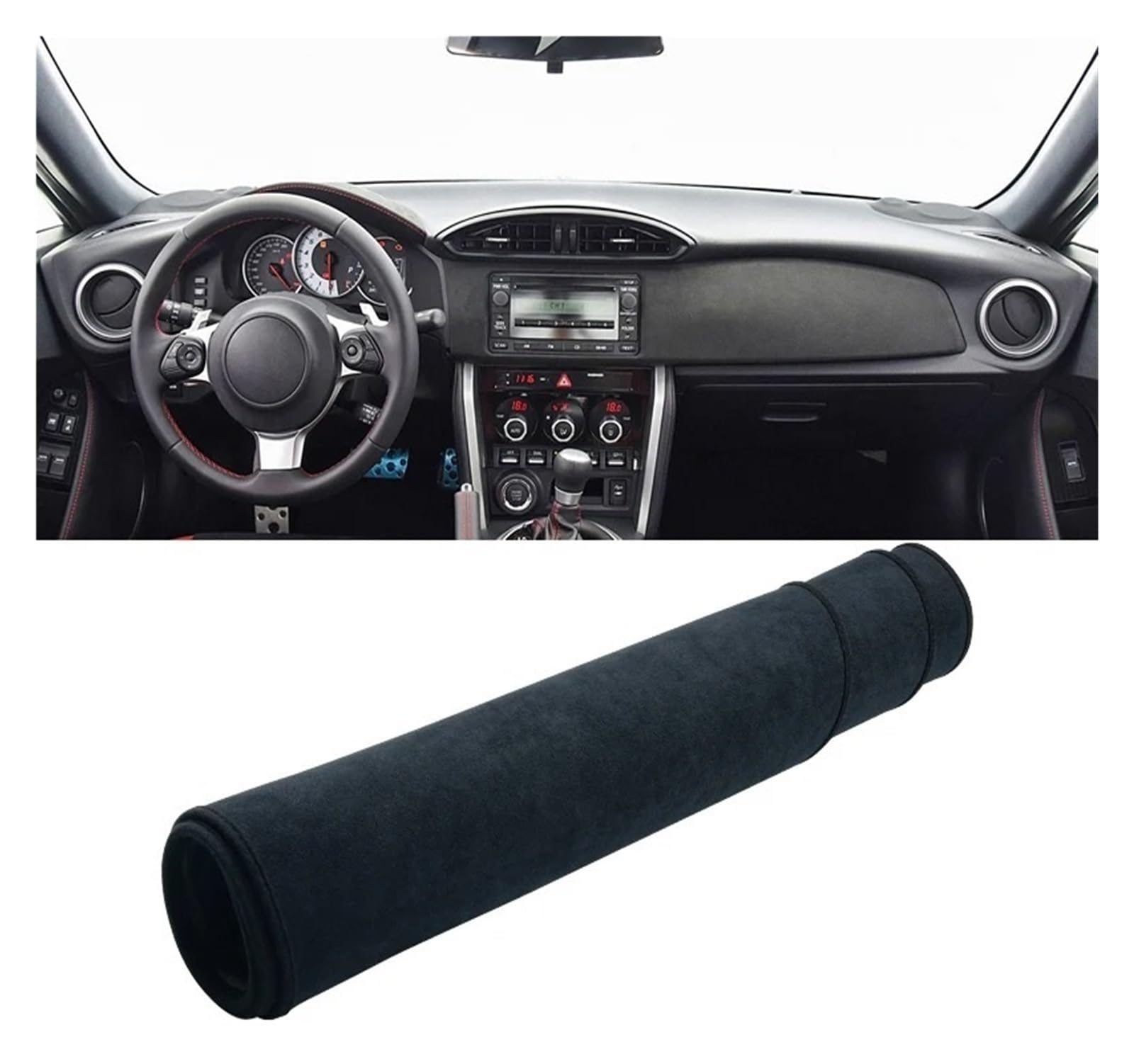 Armaturenbrett-Matte Für Subaru Für BRZ 2012 2013 2014 2015 2016 2017 2018 2019 2020 Auto Dashboard Abdeckung Nicht-Slip Matte Pads Armaturenbrett Abdeckung(B LHD Black) von ONETREND