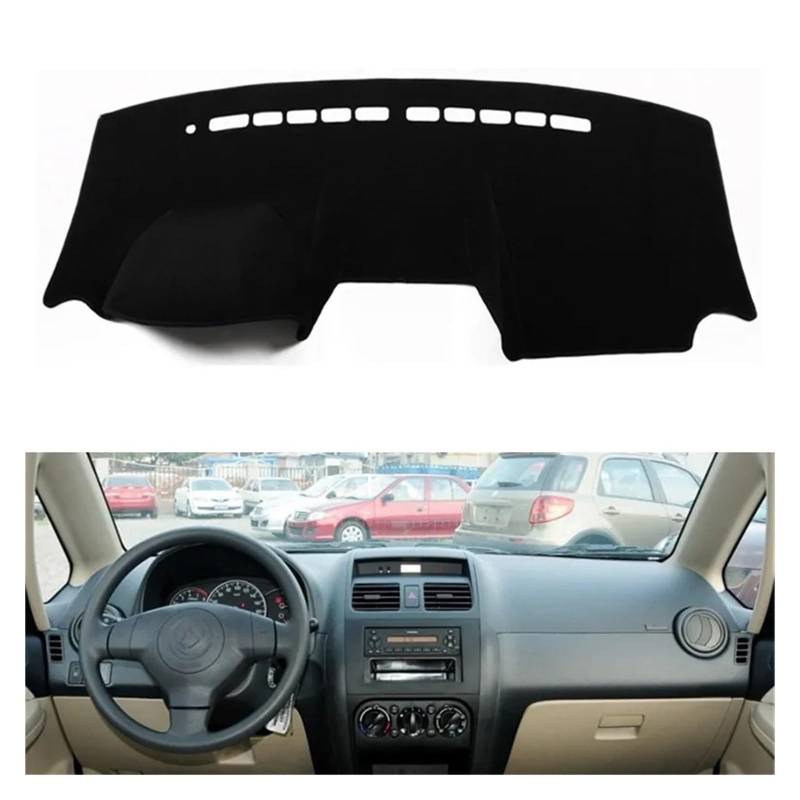 Armaturenbrett-Matte Für Suzuki SX4 2006-2016 Dashmat Dashboard Abdeckung Matte Teppich Instrument Sonnenschutzdach Schützen Teppich Auto Zubehör Armaturenbrett Abdeckung(LHD Without Storage) von ONETREND