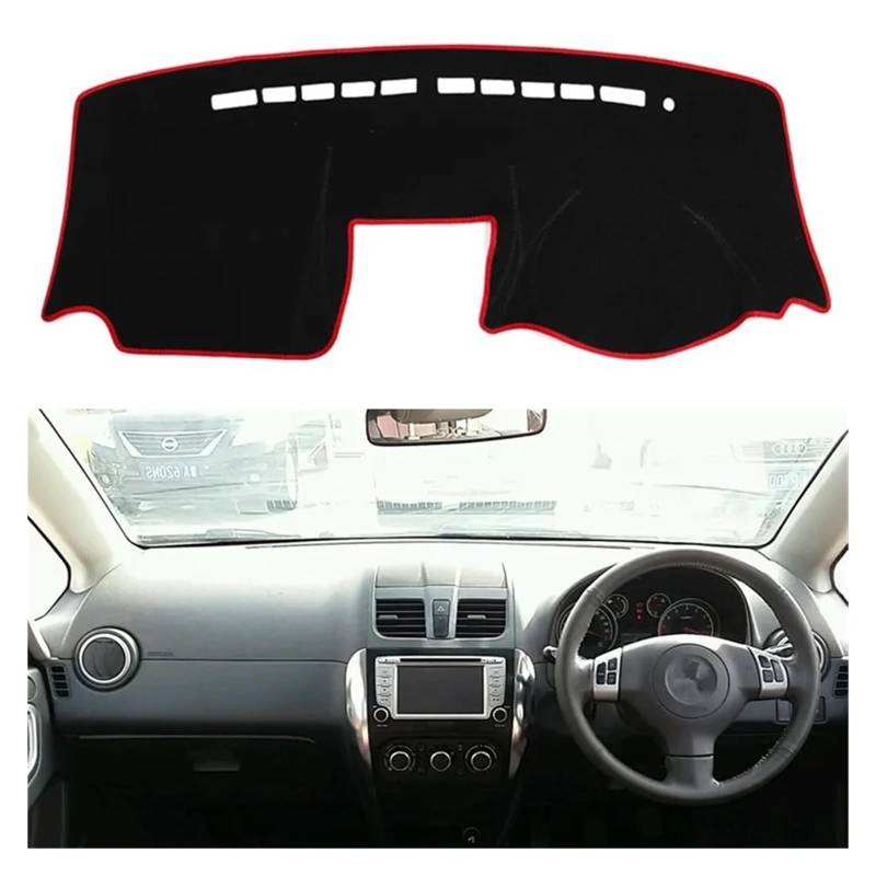 Armaturenbrett-Matte Für Suzuki SX4 2006-2016 Dashmat Dashboard Abdeckung Matte Teppich Instrument Sonnenschutzdach Schützen Teppich Auto Zubehör Armaturenbrett Abdeckung(RHD with Storage Box) von ONETREND