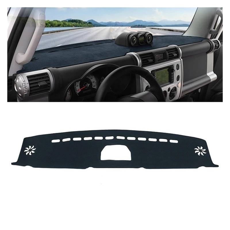 Armaturenbrett-Matte Für Toyota FJ Für Cruiser 2006-2023 Auto Dashboard Abdeckung Matte Auto Dash Board Sonnenschutz Pad Teppiche Schutz Zubehör Armaturenbrett Abdeckung(LHD Black with) von ONETREND