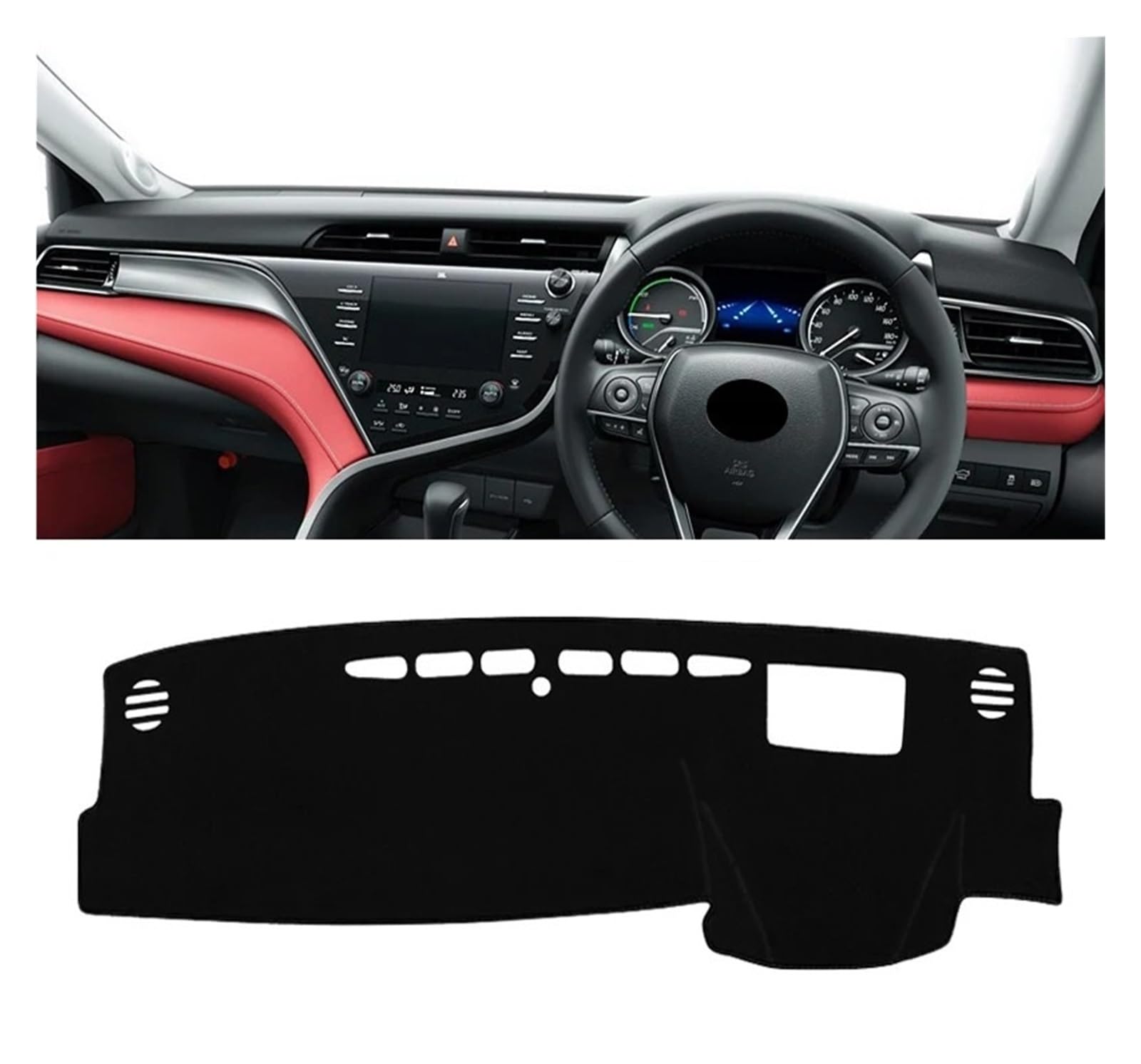 Armaturenbrett-Matte Für Toyota Für Camry XV70 2018 2019 2020 2021 2022 2023 2024 Auto Dashboard Abdeckung Dash Matte Sonnenschutz Pad Zubehör Armaturenbrett Abdeckung(A RHD Black Side) von ONETREND