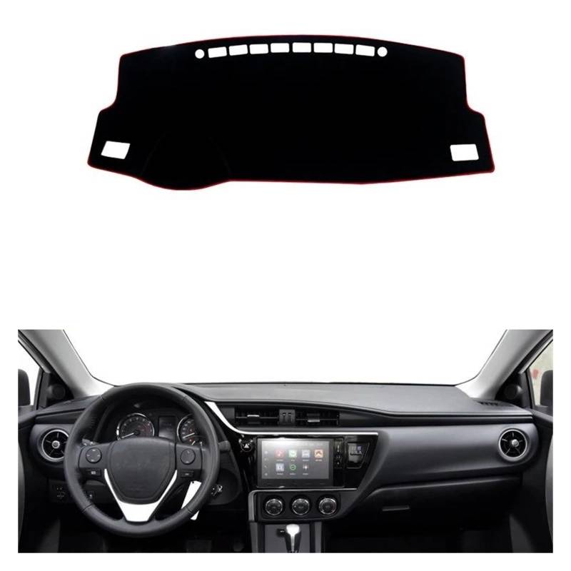 Armaturenbrett-Matte Für Toyota Für Corolla E160 E170 E180 2014-2018 Auto Dashboard Vermeiden Licht Pad Instrument Plattform Schreibtisch Abdeckung Matten Zubehör Armaturenbrett Abdeckung(Front Red Si von ONETREND