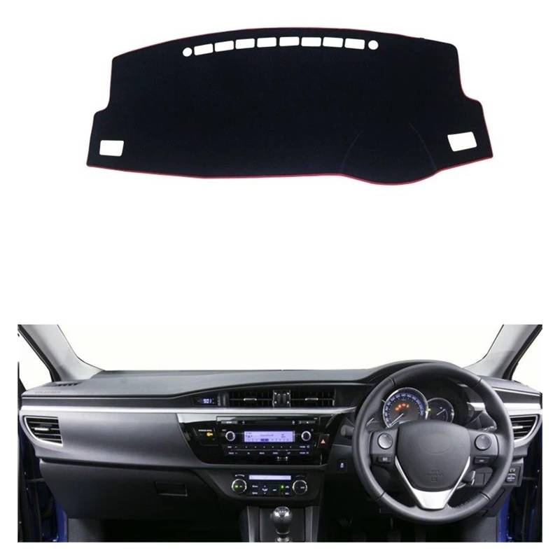 Armaturenbrett-Matte Für Toyota Für Corolla E160 E170 E180 2014-2018 Auto Dashboard Vermeiden Licht Pad Instrument Plattform Schreibtisch Abdeckung Matten Zubehör Armaturenbrett Abdeckung(Front Red Si von ONETREND