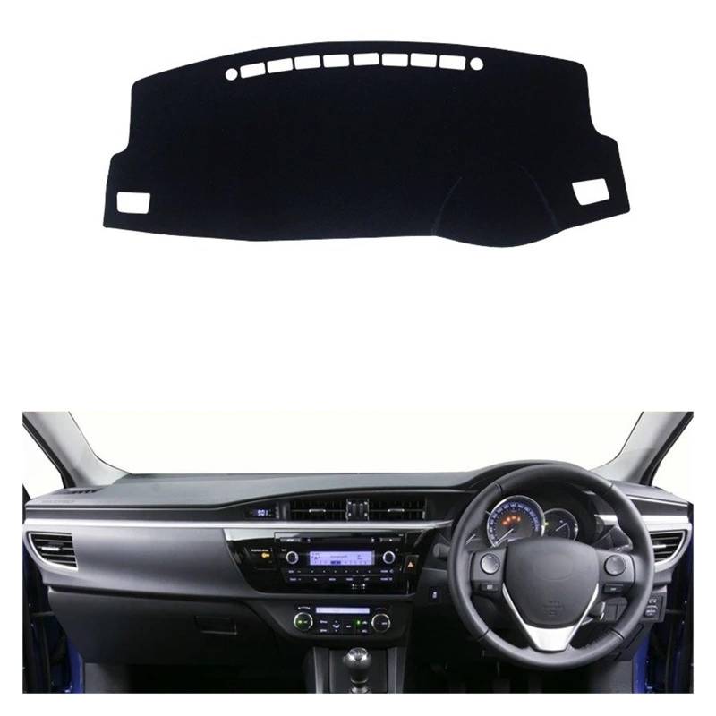 Armaturenbrett-Matte Für Toyota Für Corolla E160 E170 E180 2014-2018 Auto Dashboard Vermeiden Licht Pad Instrument Plattform Schreibtisch Abdeckung Matten Zubehör Armaturenbrett Abdeckung(Front Black von ONETREND