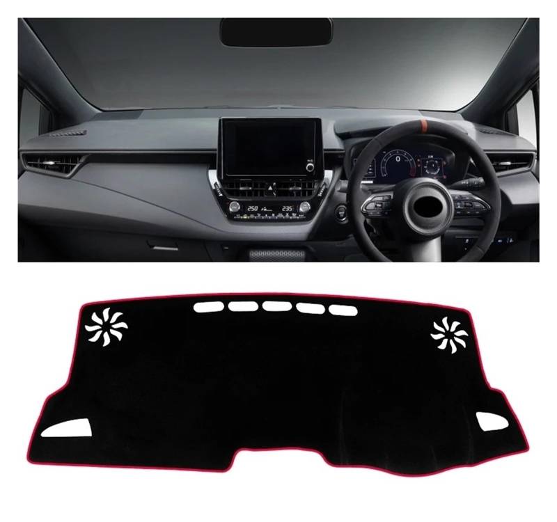 Armaturenbrett-Matte Für Toyota Für Corolla E210 2019 2020 2021 2022 2023 2024 Für Hybrid Auto Dashboard Abdeckung Dash Matte Sonnenschutz Pad Anti-Uv Armaturenbrett Abdeckung(A Red Side RHD) von ONETREND