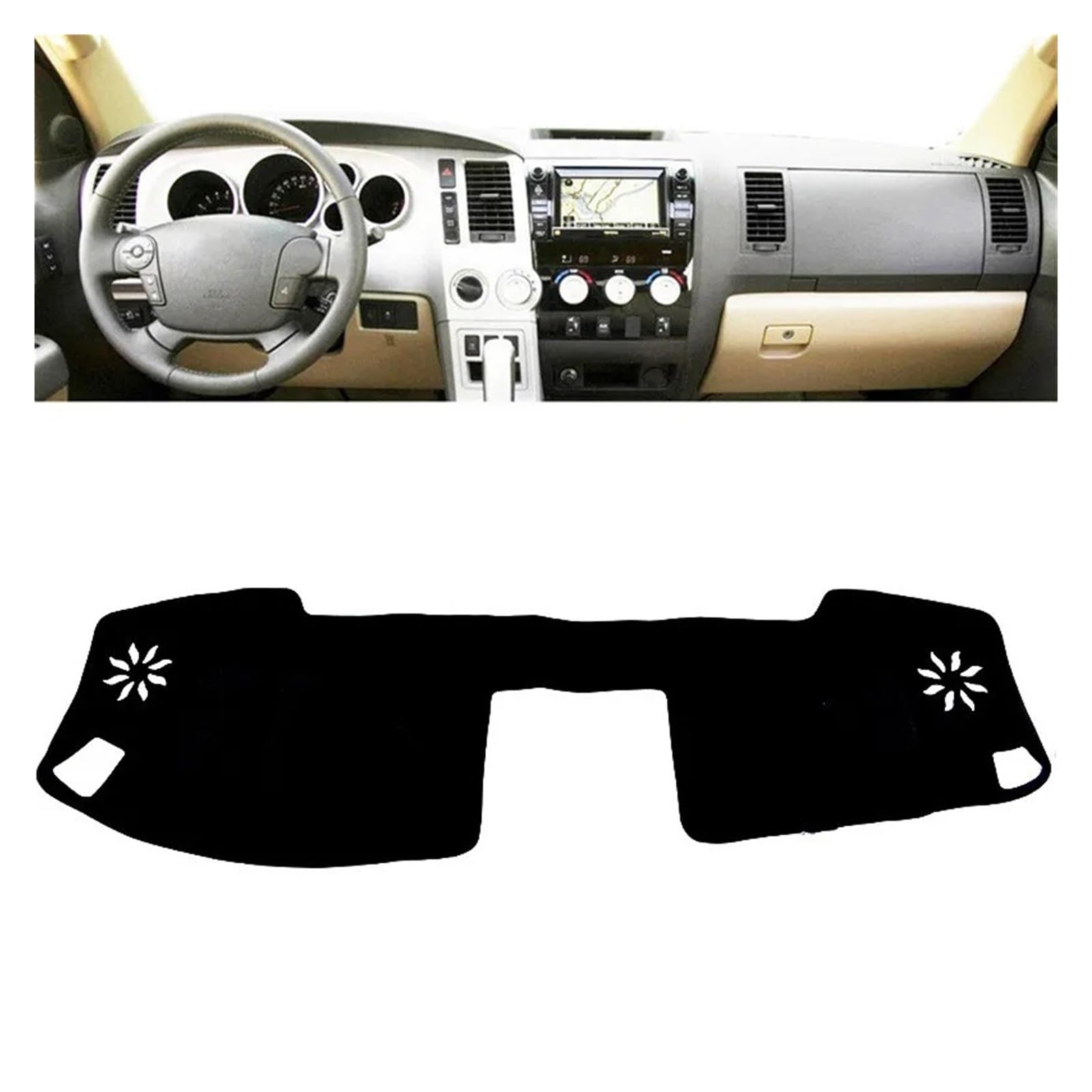 Armaturenbrett-Matte Für Toyota Für Tundra Für Sequoia 2007-2013 Auto Dashboard Abdeckung Matte Pad Sonnenschutz Instrument Teppich Zubehör Armaturenbrett Abdeckung(Left Hand Drive) von ONETREND