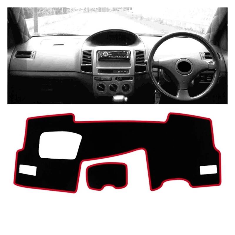 Armaturenbrett-Matte Für Toyota Für VIOS 2002 2003 2004 2005 2006 2007 Auto Dashboard Vermeiden Armaturenbrett Abdeckung(A Red Side RHD) von ONETREND