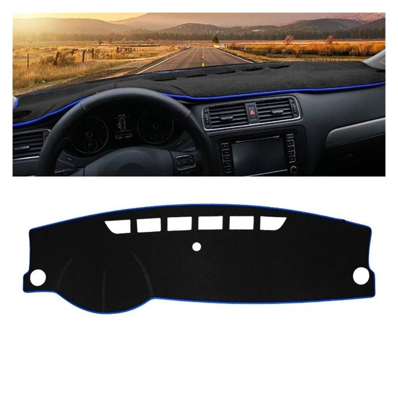 Armaturenbrett-Matte Für VW Für Jetta MK6 Für A6 2011 2012 2013 2014 2015 2016 2017 Auto Dashboard Sonnenschutz Abdeckung Instrument Panel Pad Zubehör Armaturenbrett Abdeckung(A Blue Side) von ONETREND