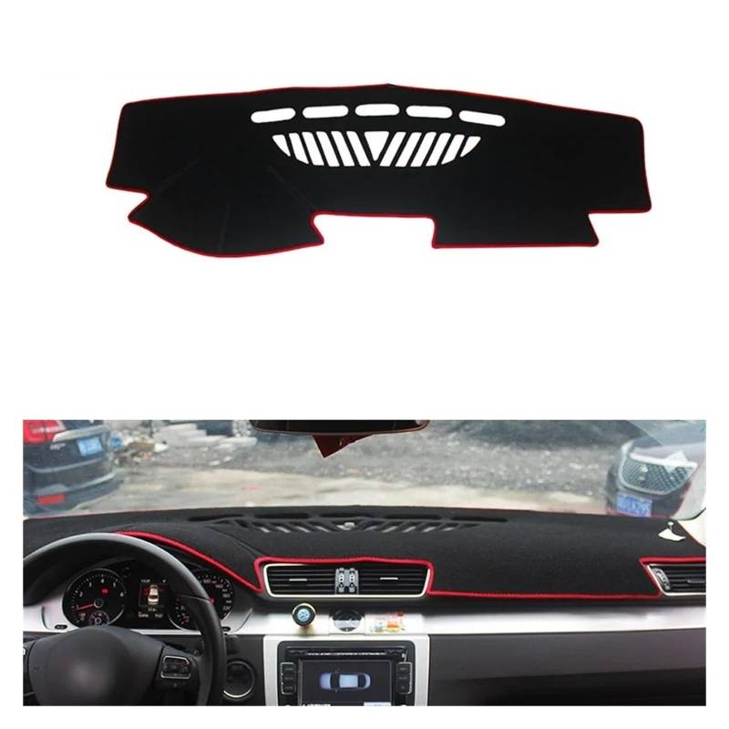 Armaturenbrett-Matte Für VW Für Passat B6 B7 CC 2006-2017 LHD Auto Dashboard Licht Instrument Plattform Schreibtisch Abdeckung Matte Teppiche Armaturenbrett Abdeckung(Red Side) von ONETREND