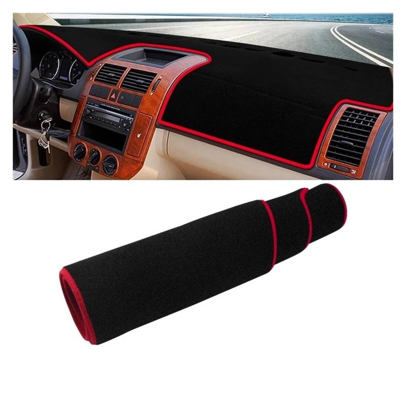 Armaturenbrett-Matte Für VW Für Polo 9N 9N 3 2002 2003 2004 2005 2006 2007 2008 LHD Auto Dashboard Matte Sonnenschutz Instrument Schreibtisch Abdeckung Armaturenbrett Abdeckung(A Red Side) von ONETREND