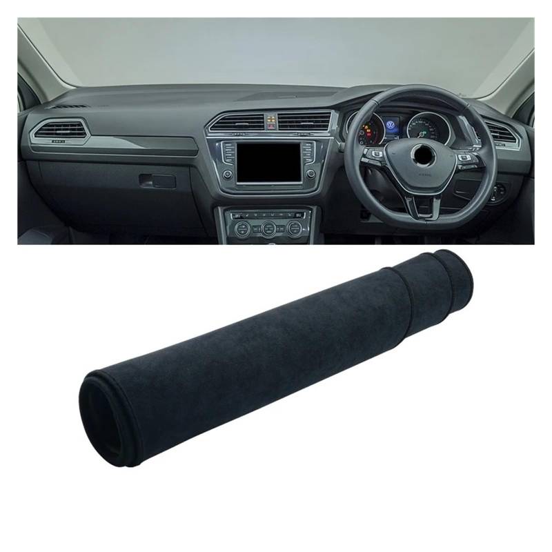 Armaturenbrett-Matte Für VW Für Tiguan 2 MK2 R Linie 2016 2017 2018 2019 2020 2021 2022 2023 Auto Dashboard Abdeckung Dash Sonnenschutz Pad Zubehör Armaturenbrett Abdeckung(B Black RHD) von ONETREND