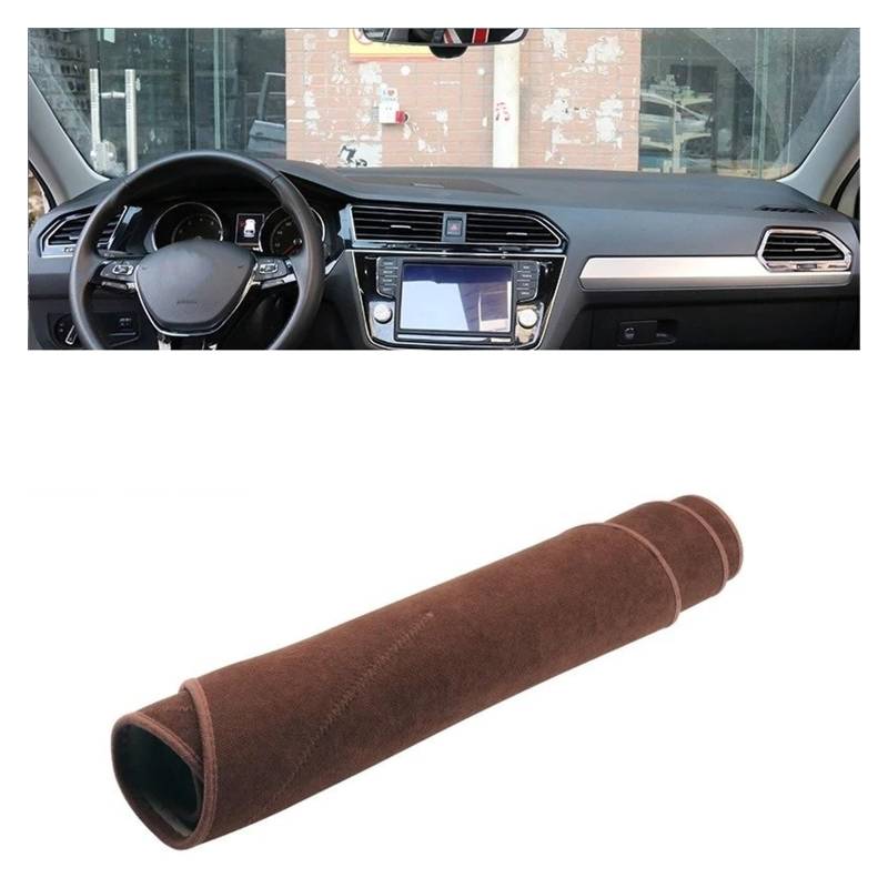 Armaturenbrett-Matte Für VW Für Tiguan 2 MK2 R Linie 2016 2017 2018 2019 2020 2021 2022 2023 Auto Dashboard Abdeckung Dash Sonnenschutz Pad Zubehör Armaturenbrett Abdeckung(B Brown LHD) von ONETREND