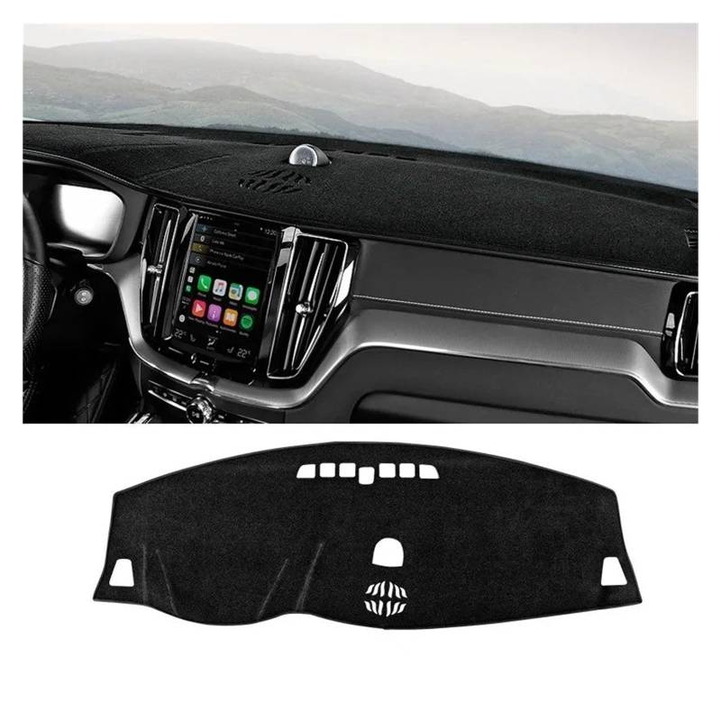 Armaturenbrett-Matte Für Volvo Für XC60 2022 LHD Auto Dashboard Abdeckung Staubdicht Sonnenschutz Instrument Plattform Teppich Matten Innen Zubehör Armaturenbrett Abdeckung(B Black Edge) von ONETREND