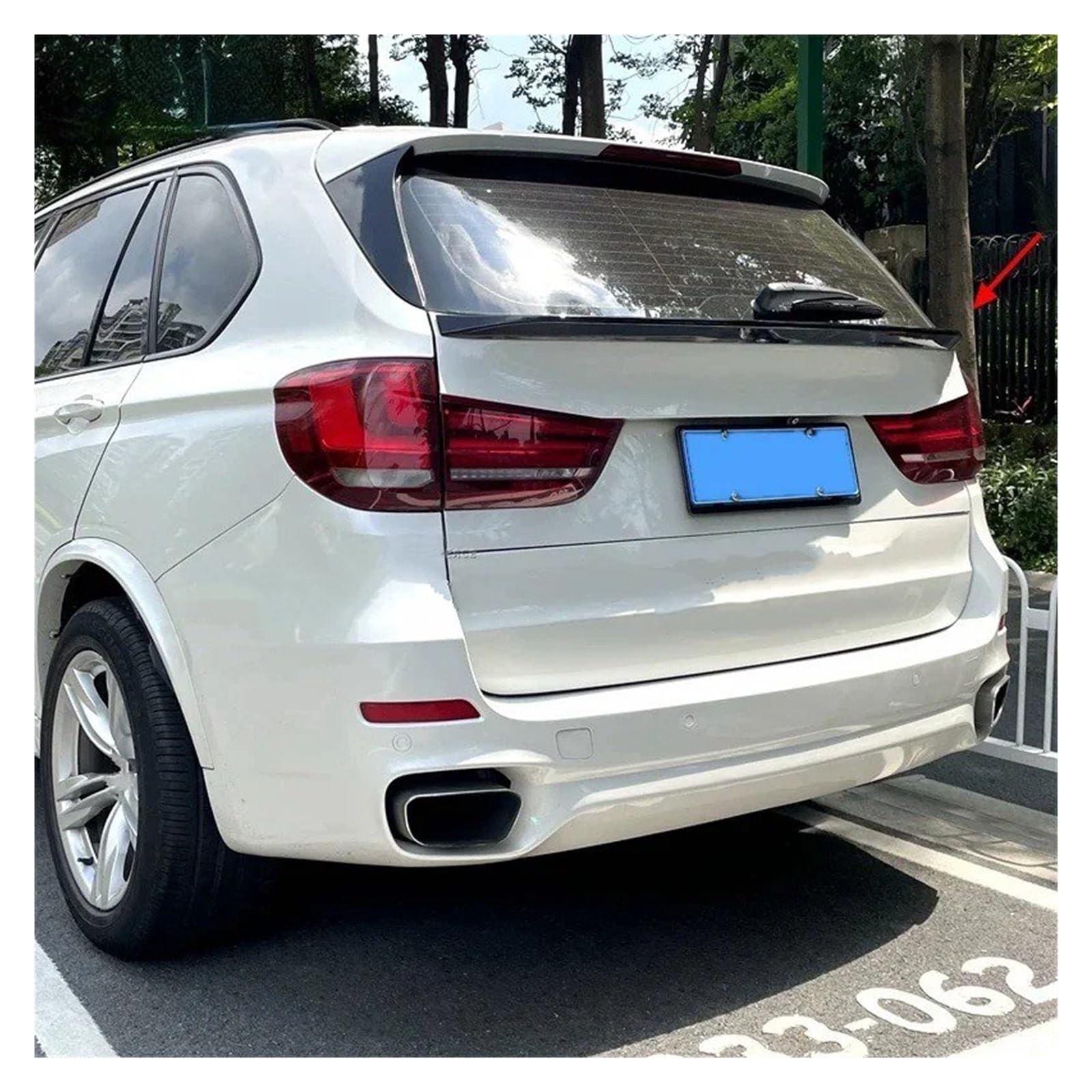Auto Heckspoiler Für F15 Für X5 Mittelspoiler 2013-2018 Für ABS Glänzend Schwarz/Carbonfaser-Look Heckspoiler Kofferraumlippe Spoiler Body Kit Zubehör Kofferraum Spoiler Flügel(Glossy Black) von ONETREND