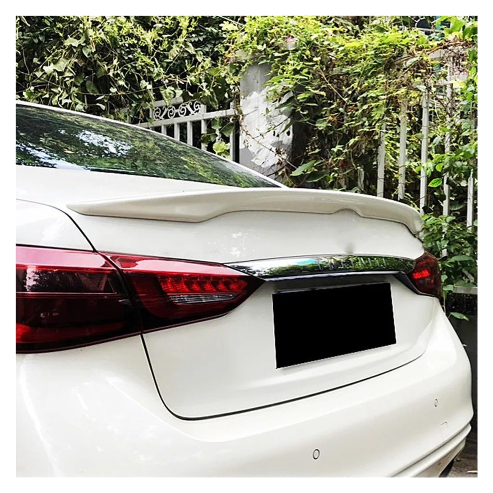 Auto Heckspoiler Für Infiniti Für Q50 Für Q50S 2014-2021 4-Türer Heckklappe Ducktail Lip Spoiler Wings Bodykit Black Carbon Auto Tuning Zubehör Kofferraum Spoiler Flügel(White) von ONETREND