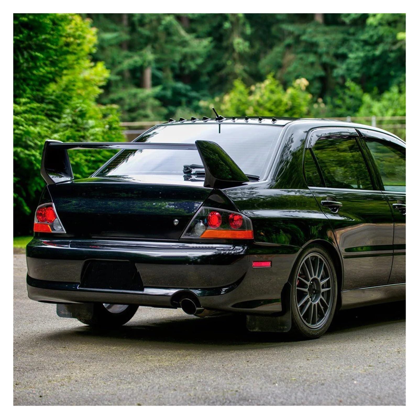 Auto Heckspoiler Für Mitsubishi Für Lancer Für Evolution 2003-2008 Für EVO 7 8 9 Style Heckspoilerlippe Für ABS-Autospoilerflügel Body Kit Kofferraum Spoiler Flügel(Gloss Black) von ONETREND