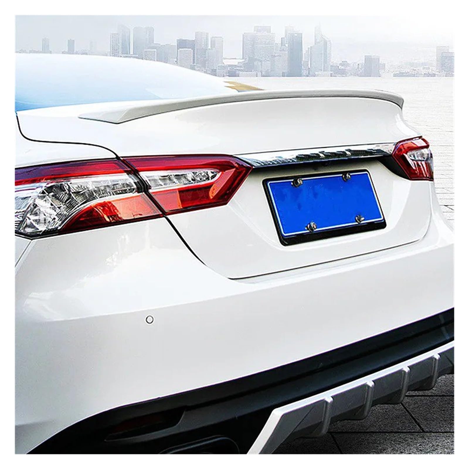 Auto Heckspoiler Für Toyota Für Camry 2018-2022 Heckklappe Auto Spoiler Flügel Sport Tuning Außen Für ABS Kunststoff Glänzend Schwarz Carbon Zubehör Kofferraum Spoiler Flügel(White) von ONETREND