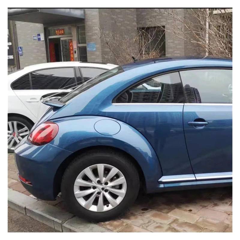 Auto Heckspoiler Für VW Für Käfer 2013-2016 ABS Auto Heckklappe Lip Body Kit Spoiler Flügel Schwarz Carbon Tuning Außenzubehör Kofferraum Spoiler Flügel(Blue with Black) von ONETREND