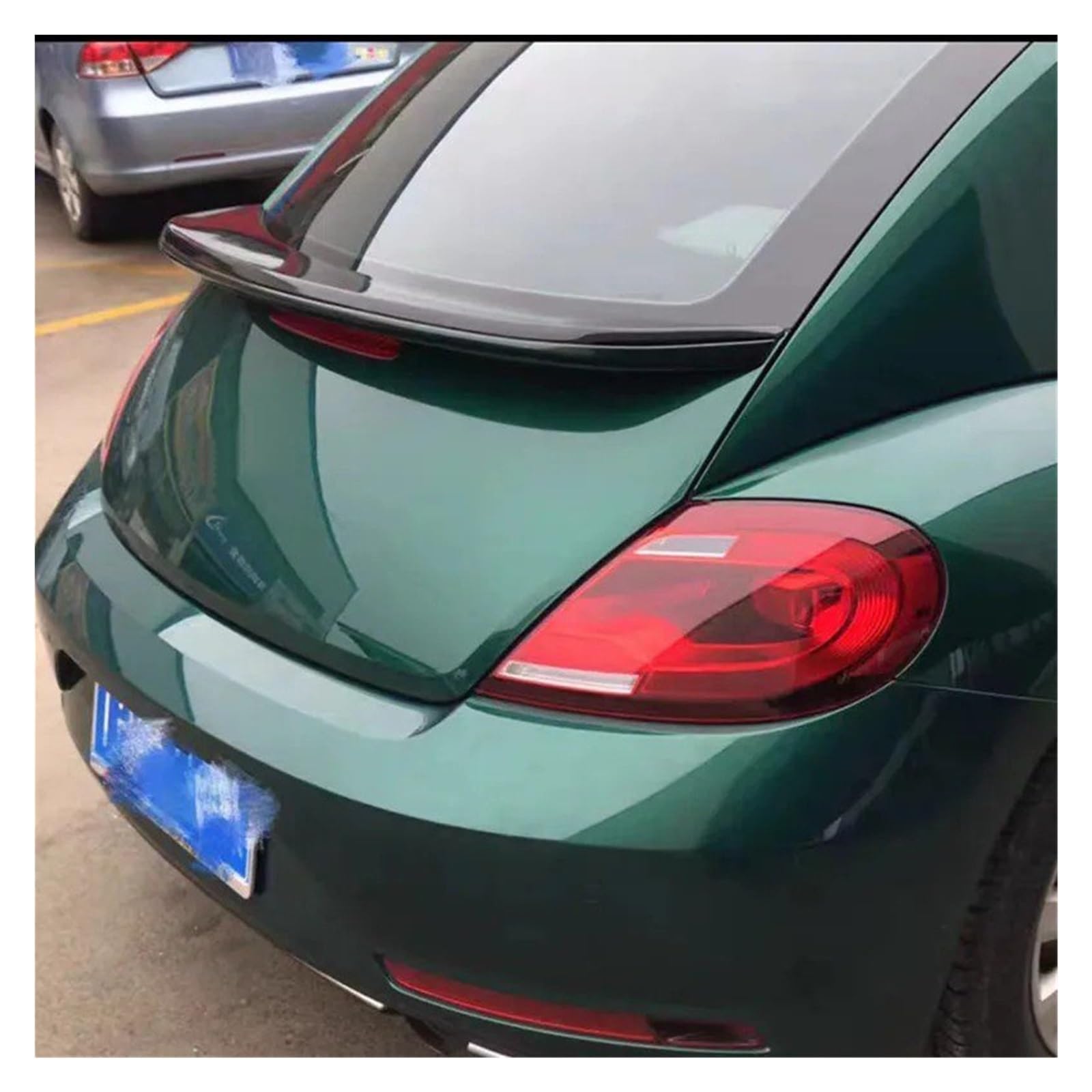 Auto Heckspoiler Für VW Für Käfer 2013-2016 ABS Auto Heckklappe Lip Body Kit Spoiler Flügel Schwarz Carbon Tuning Außenzubehör Kofferraum Spoiler Flügel(Green with Black) von ONETREND