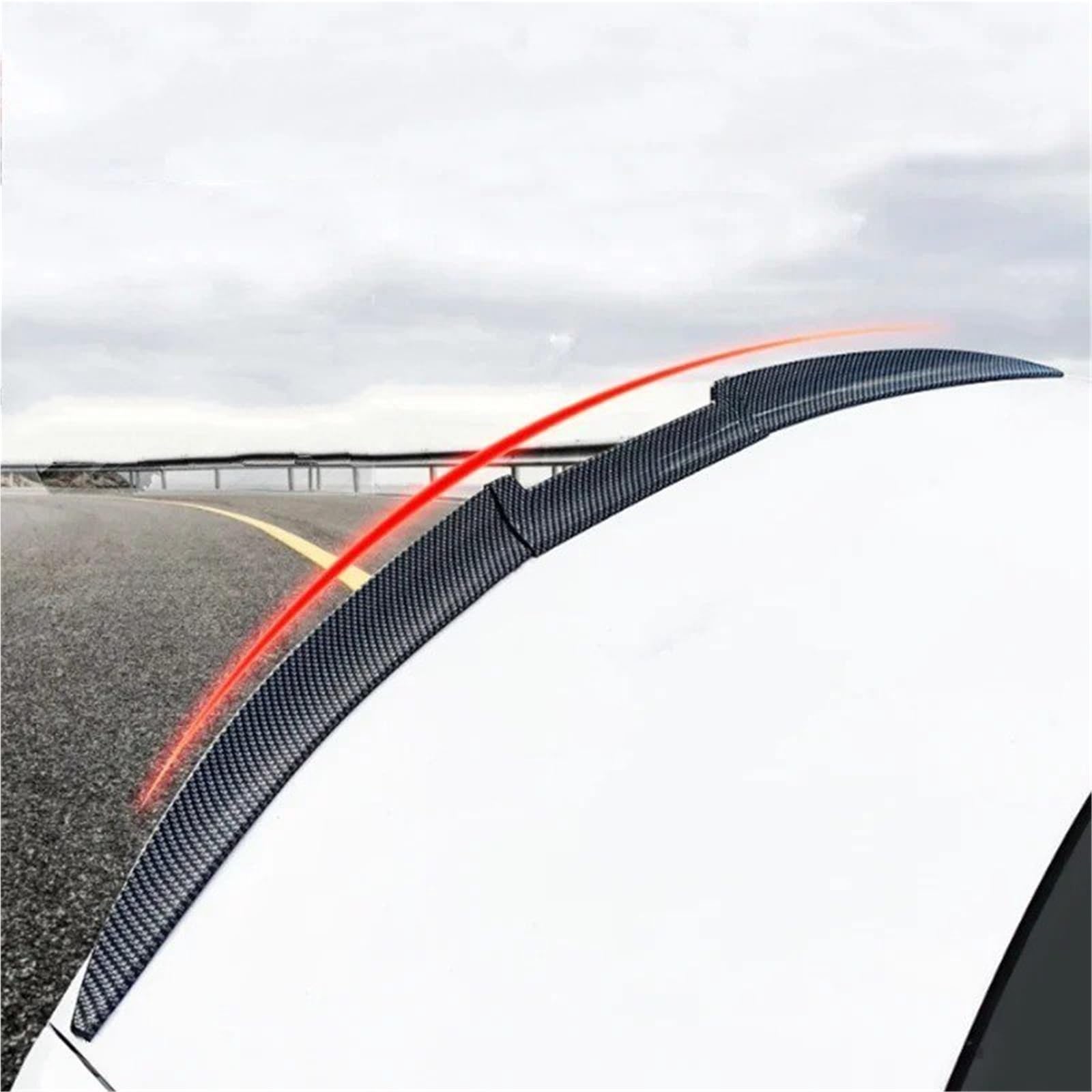 Auto Heckspoiler Universal Auto Spoiler Auto Frei Perforiert Center Wing Trunk Spoiler Wing Trunk Dekoration Wind Wing Racing Spoiler Kofferraum Spoiler Flügel(138CM-Carbon) von ONETREND