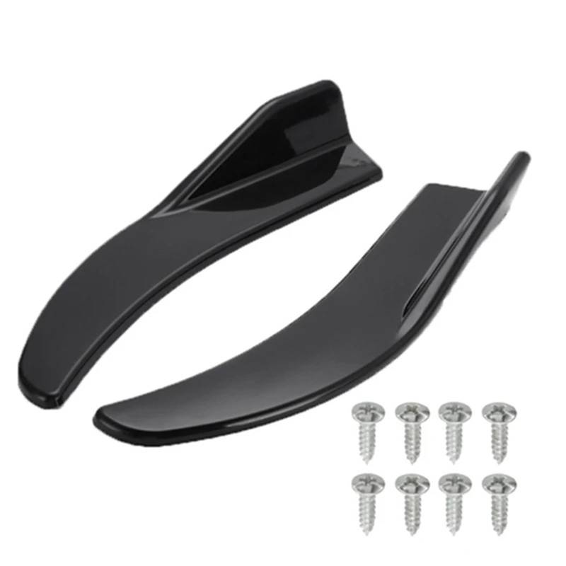 Auto Heckspoiler Universal Auto Vorne Hinten Stoßstange Streifen Lip Spoiler Diffusor Splitter Scratch Protector Carbon Fiber Winglets Seite Rock Erweiterung Kofferraum Spoiler Flügel(Black 1) von ONETREND