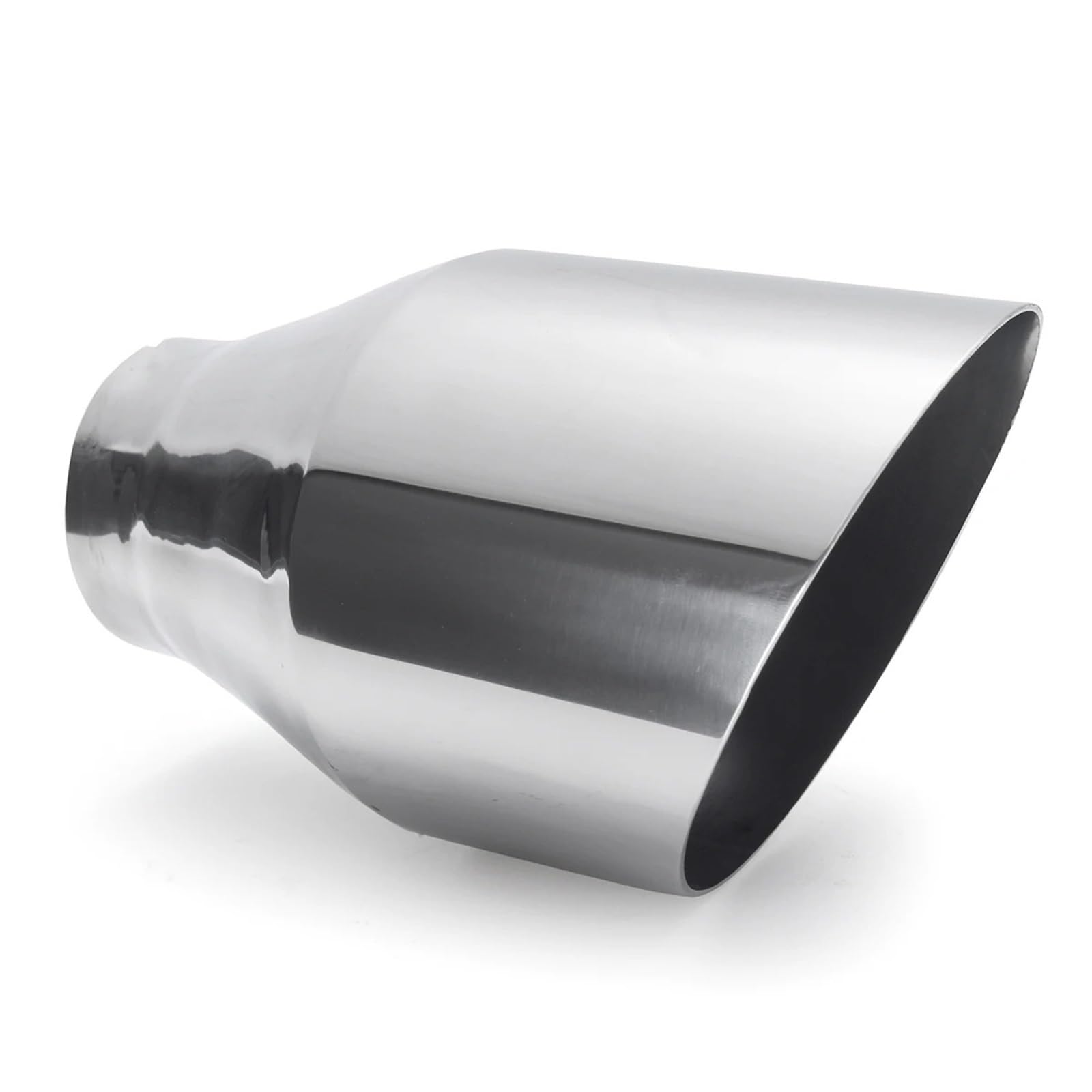 Endrohrblende 1/2 STÜCKE 57mm Einlass 101mm Auslass Universal Auto Auspuffspitze Auspuffrohr Schalldämpfer Doppelwandiges Hinteres Endrohr Edelstahl Auto Auspuff Endrohr(1pc) von ONETREND