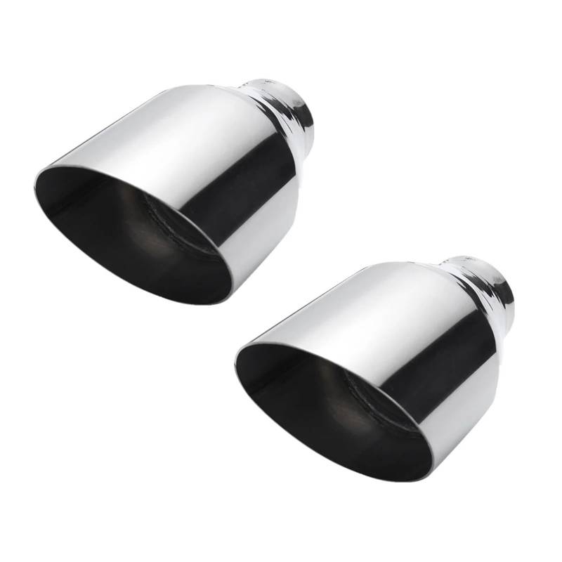 Endrohrblende 1/2 STÜCKE 57mm Einlass 101mm Auslass Universal Auto Auspuffspitze Auspuffrohr Schalldämpfer Doppelwandiges Hinteres Endrohr Edelstahl Auto Auspuff Endrohr(2pcs) von ONETREND