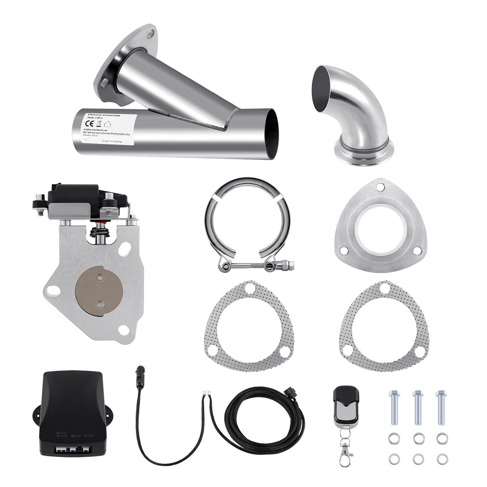 Endrohrblende 2/2,25/2,5/3 Zoll Elektrischer Auspuffschalldämpfer Auto-Auspuff-Ausschaltventil-Kit Edelstahl-Schaltersystem Mit Fernbedienung Auto Auspuff Endrohr(2.25inch) von ONETREND