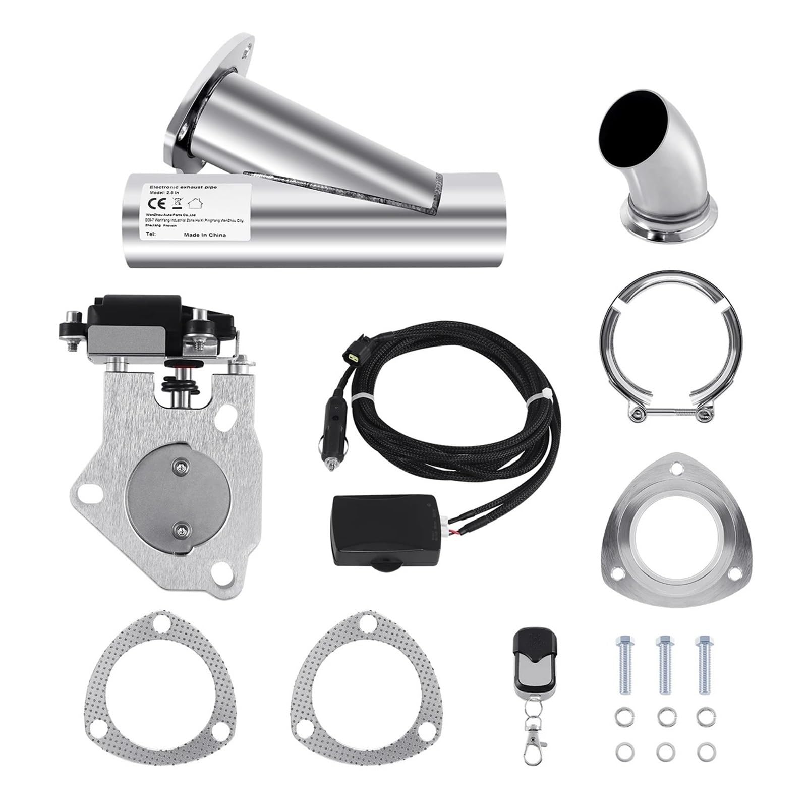 Endrohrblende 2/2,25/2,5/3 Zoll Elektrischer Auspuffschalldämpfer Auto-Auspuff-Ausschaltventil-Kit Edelstahl-Schaltersystem Mit Fernbedienung Auto Auspuff Endrohr(2.5inch) von ONETREND