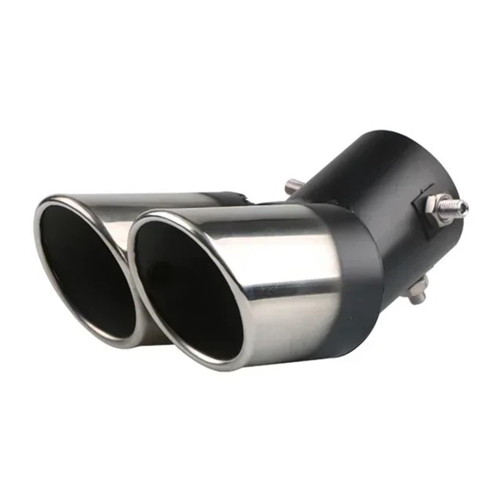 Endrohrblende Auto-Auspuff-Schalldämpferspitze Einzel-/Doppelauslass Rund Edelstahl Auto-Heck Chrom Rund Auspuffrohr Endschalldämpferspitze Auto Auspuff Endrohr(I Bend) von ONETREND