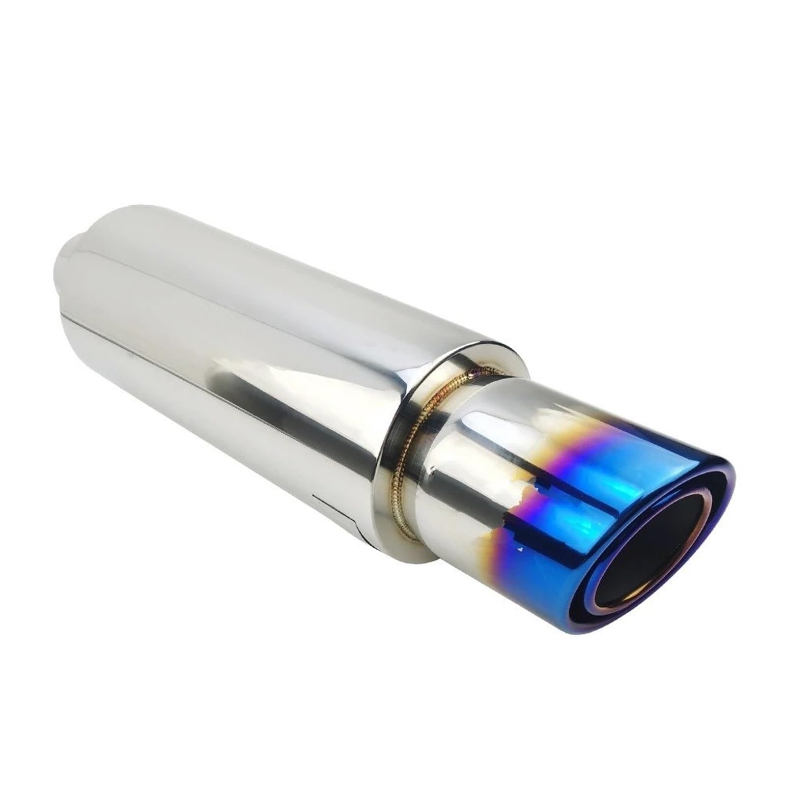Endrohrblende Auto-Auspuff-Spitzensysteme Schalldämpfer-Endrohr Universal Edelstahl Doppel-Endrohr Sound Sports Auto 63 76MM Auto Auspuff Endrohr(Blue 63MM) von ONETREND
