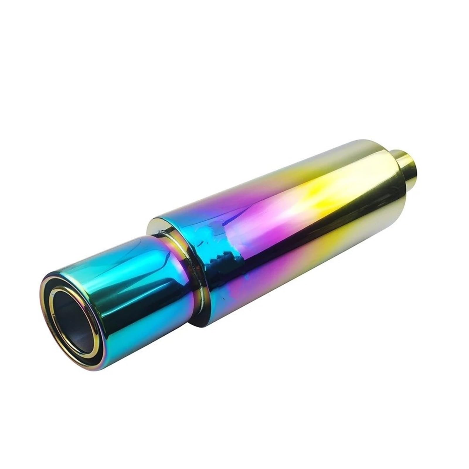 Endrohrblende Auto-Auspuff-Spitzensysteme Schalldämpfer-Endrohr Universal Edelstahl Doppel-Endrohr Sound Sports Auto 63 76MM Auto Auspuff Endrohr(Colorful 63MM) von ONETREND