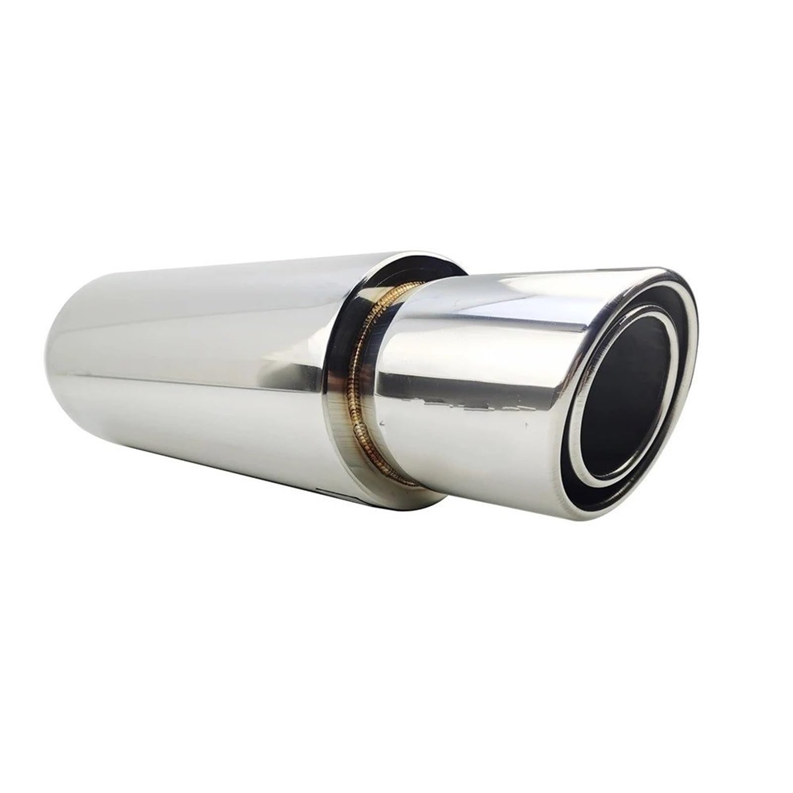 Endrohrblende Auto-Auspuff-Spitzensysteme Schalldämpfer-Endrohr Universal Edelstahl Doppel-Endrohr Sound Sports Auto 63 76MM Auto Auspuff Endrohr(Silver 63MM) von ONETREND