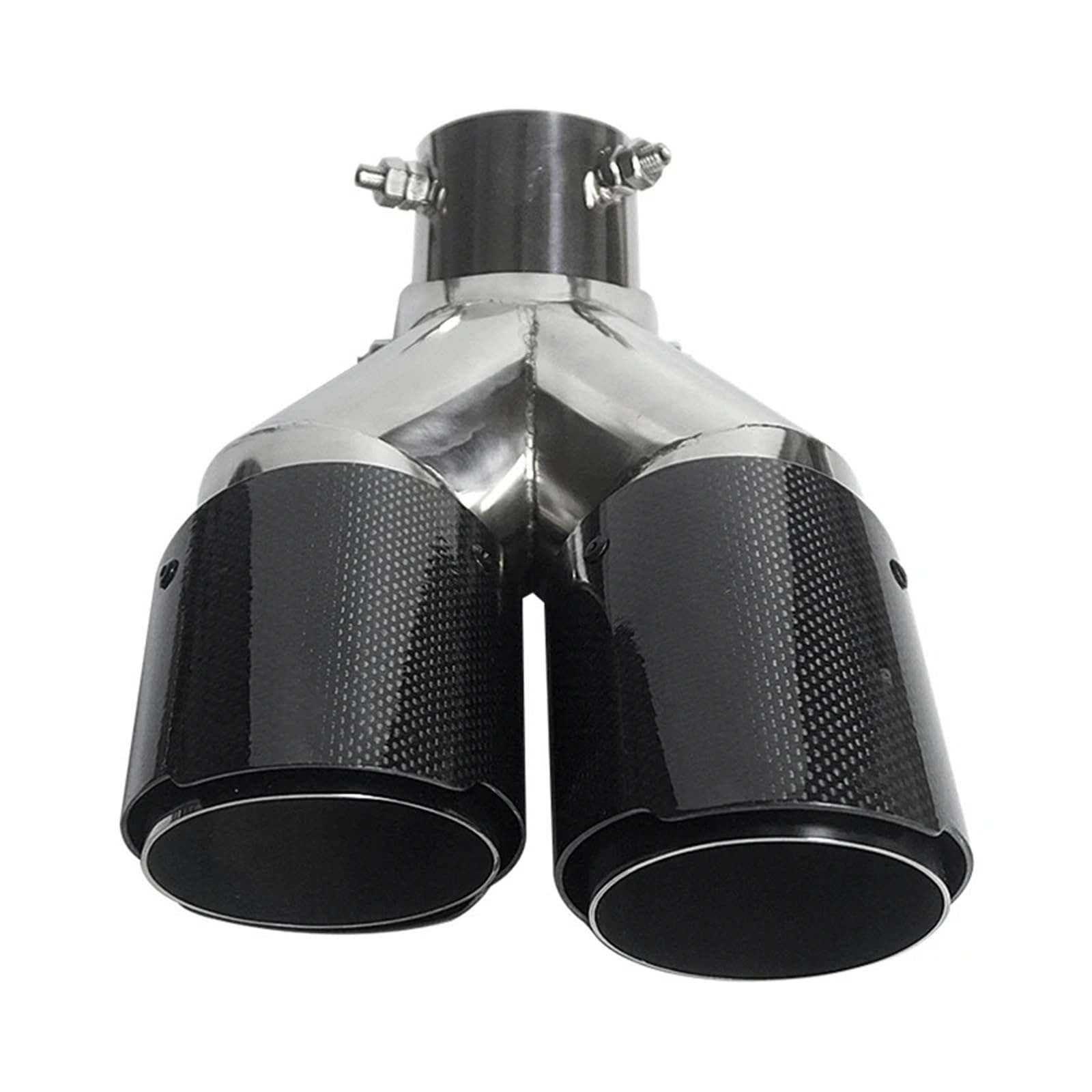 Endrohrblende Auto Universal Winkel Einstellbar Double-Out Carbon Fiber Auspuffspitze Gerade Für Edge Carbon Fiber Schalldämpferspitze Auto Auspuff Endrohr von ONETREND