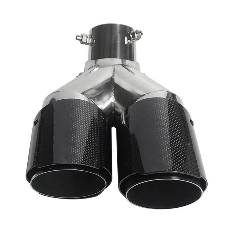 Endrohrblende Auto Universal Winkel Einstellbar Double-Out Carbon Fiber Auspuffspitze Gerade Für Edge Carbon Fiber Schalldämpferspitze Auto Auspuff Endrohr von ONETREND
