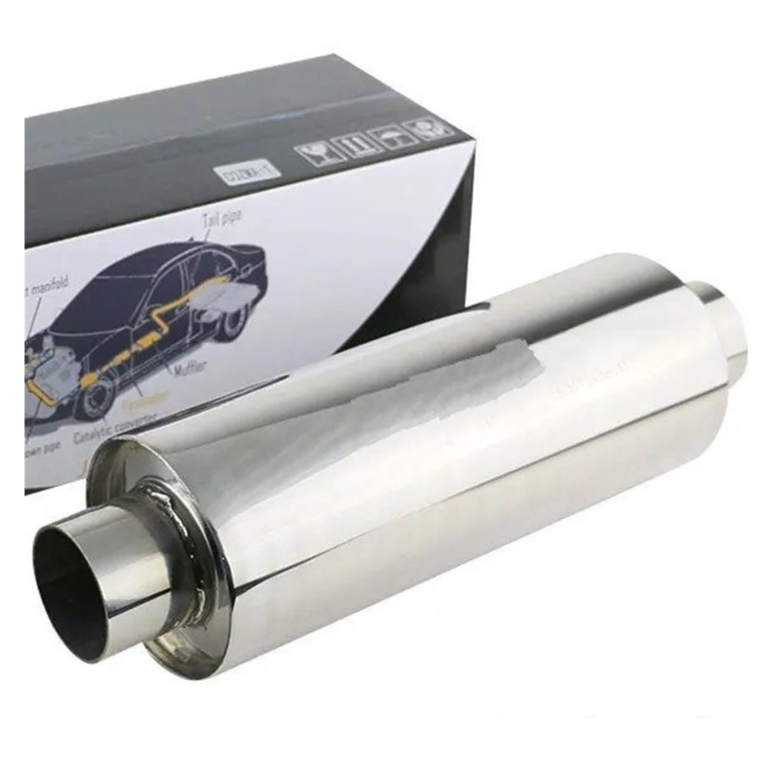 Endrohrblende Für 2/2,5 Zoll Silber Edelstahl Schalldämpfer Endrohr Auspuff Endrohre Auto Auspuff Endrohr(ZZ451a-JZZ) von ONETREND