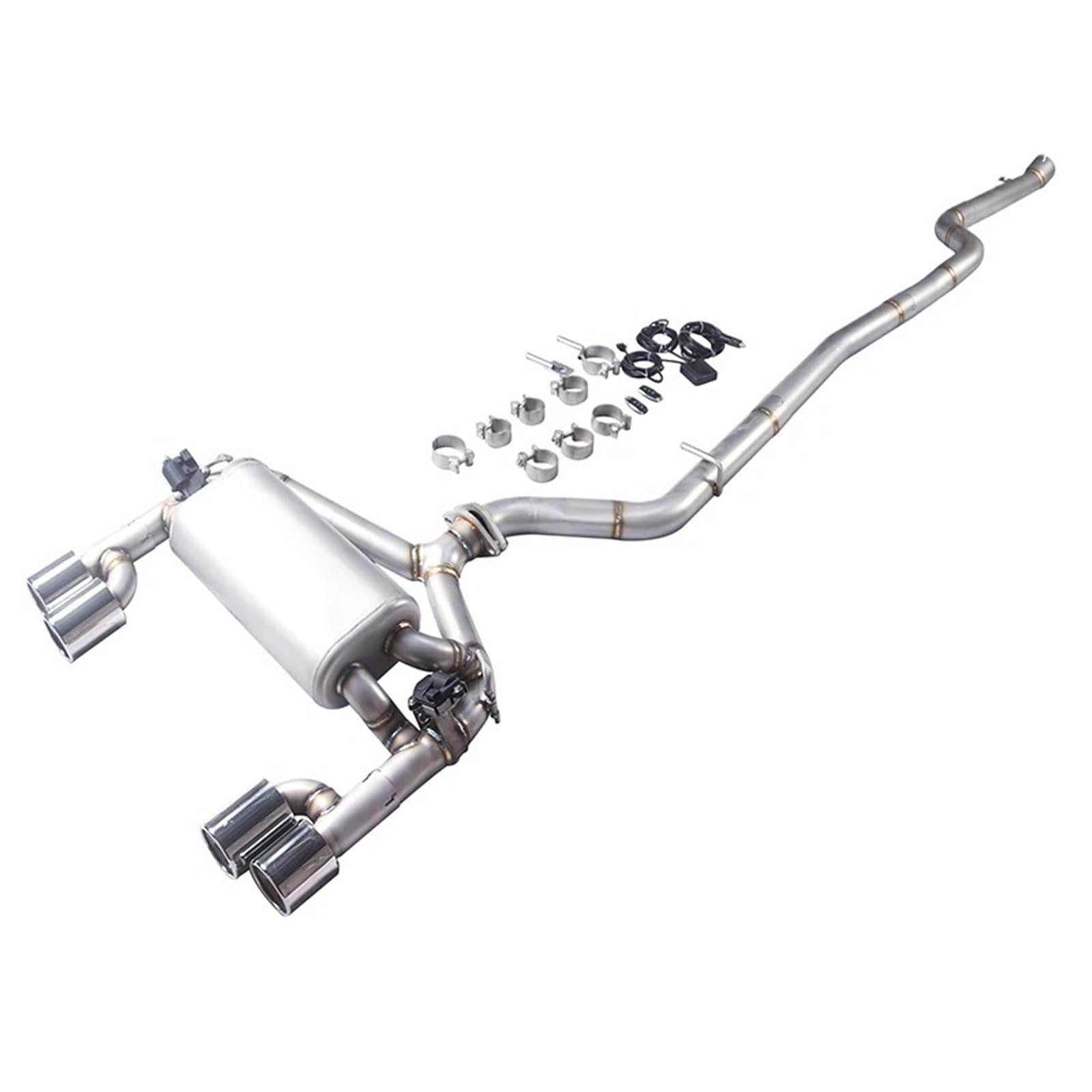 Endrohrblende Für 335i F30 3.0T 2016-2016 Edelstahl Catback Auspuffanlage Schalldämpfer Mit Ventil Geeignet Auto Auspuff Endrohr(F30) von ONETREND