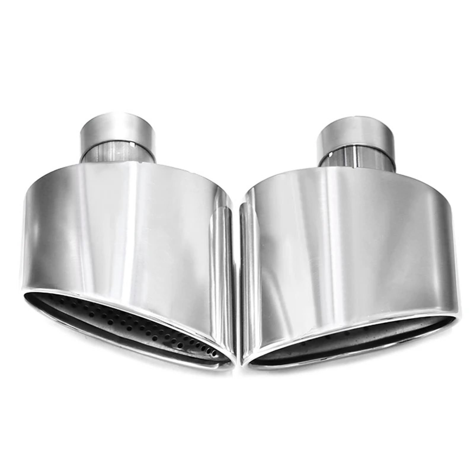 Endrohrblende Für A4 Für A5 Für A6 Für A7 Bis Zu RS4 RS5 RS6 RS7 Look Endrohr Düse Auspuffanlage Schalldämpfer Spitze Oval Auspuffspitze Auto Auspuff Endrohr(Silver) von ONETREND