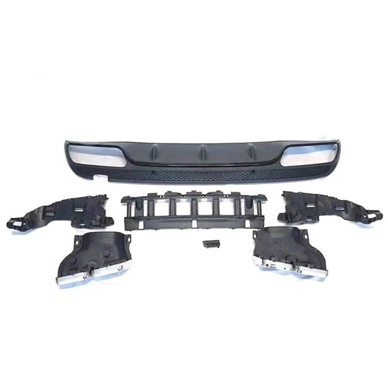 Endrohrblende Für Benz C-Klasse W205 C200 C220 Limousine Umbau Auf C63 Für AMG 2015-2018 Look Sport PP Heckstoßstangenlippendiffusor Mit Auspuffblenden Auto Auspuff Endrohr(Black Trims) von ONETREND