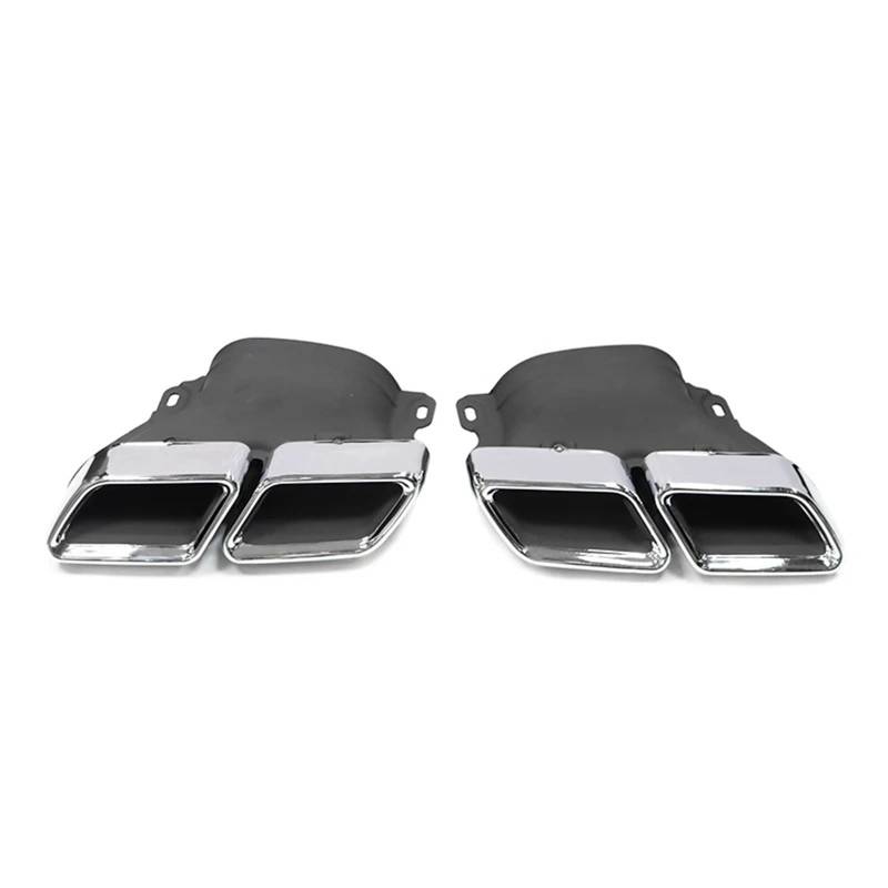 Endrohrblende Für Benz C63 W205 C200 C300 C180 C260 2015+ Schalldämpferspitzen Endrohrdüse Auto Quad Auspuffspitze Edelstahl Auto Auspuff Endrohr(Silver) von ONETREND