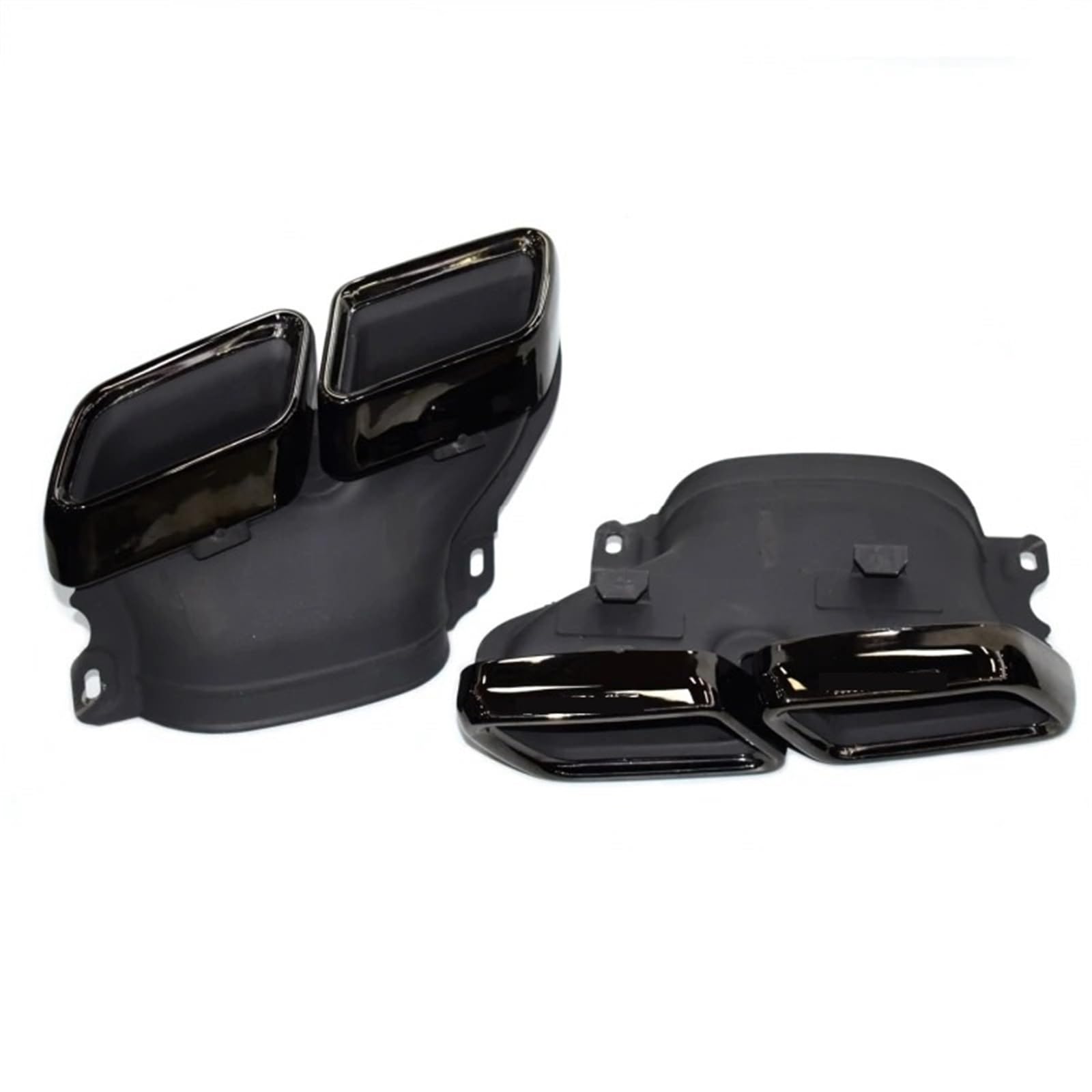 Endrohrblende Für C-Klasse W205 C63 Für S-Klasse W222 S63 Für GLE63 Für GLS63 Auspuffrohr Für AMG Carbon Schalldämpfer Spitze Düse Auto Auspuff Endrohr(Black) von ONETREND
