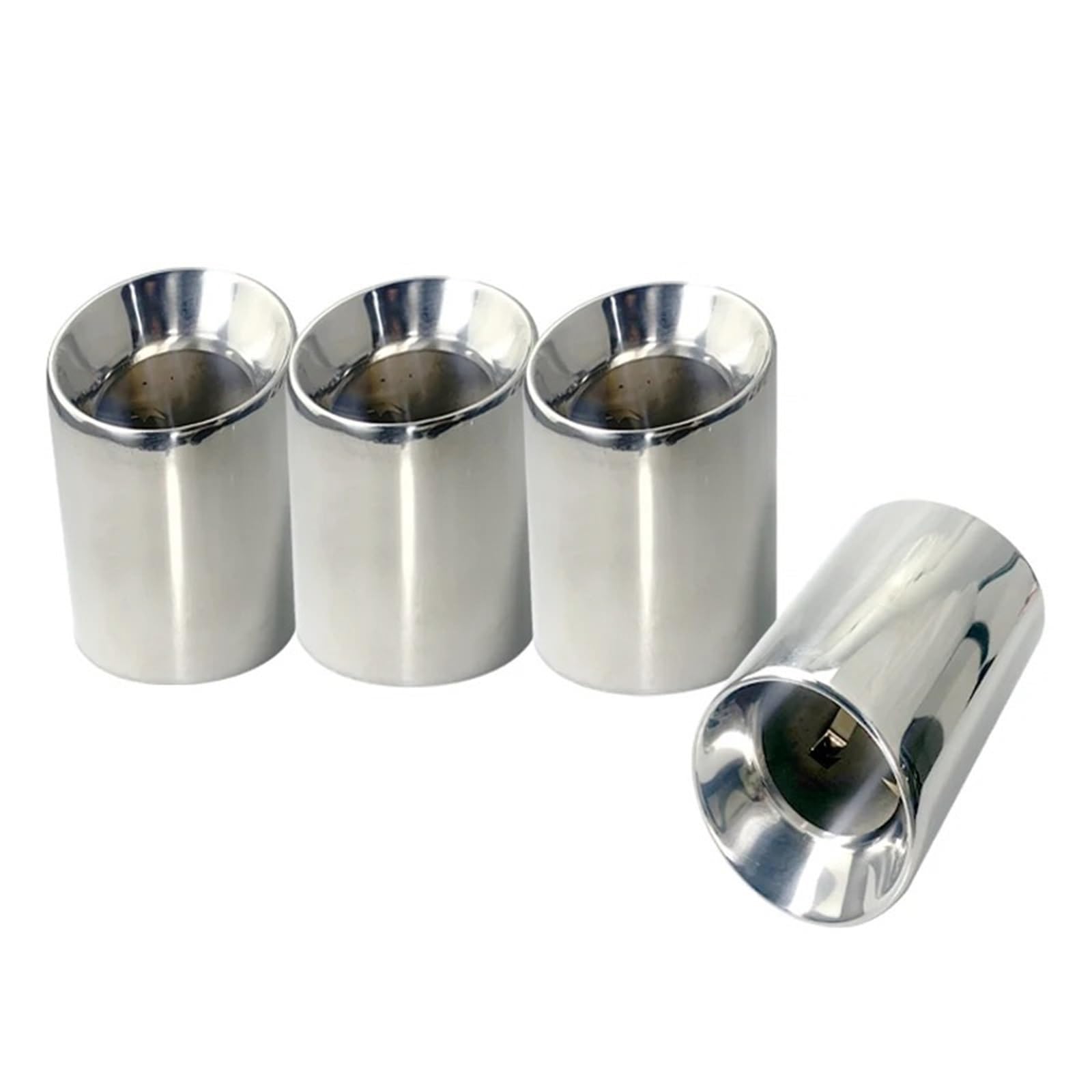 Endrohrblende Für F87 Für M2 F80 Für M3 F82 F83 Für M4 F10 Für M5 F12 F13 M6 Direkte Passform Universal-Passform Auspuffblenden Schwarz 4 Stück Schräger Auslass Auto Auspuff Endrohr(Silver) von ONETREND