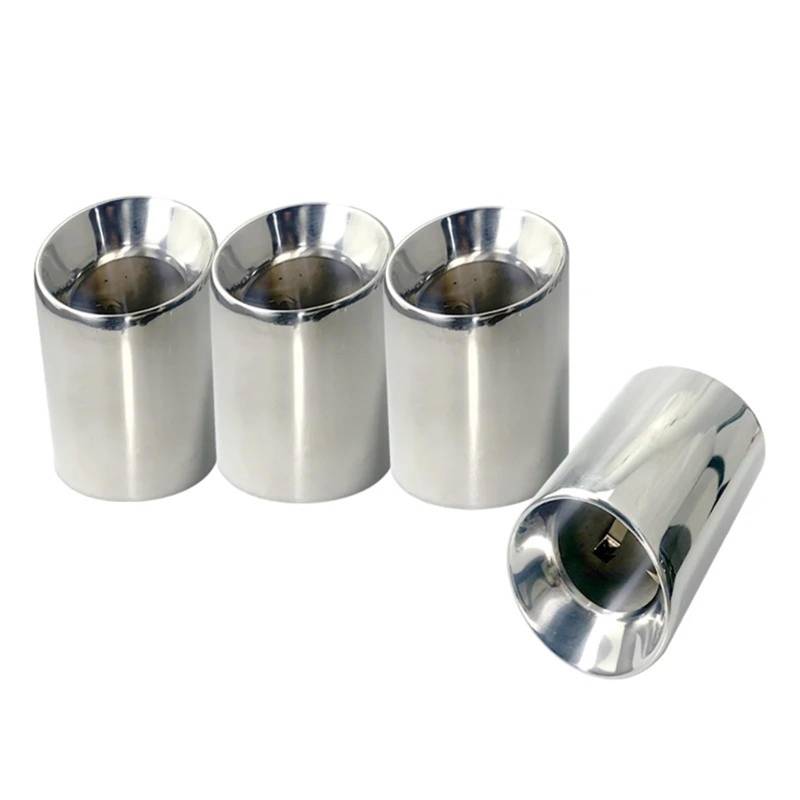 Endrohrblende Für F87 Für M2 F80 Für M3 F82 F83 Für M4 F10 Für M5 F12 F13 M6 Direkte Passform Universal-Passform Auspuffblenden Schwarz 4 Stück Schräger Auslass Auto Auspuff Endrohr(Silver) von ONETREND