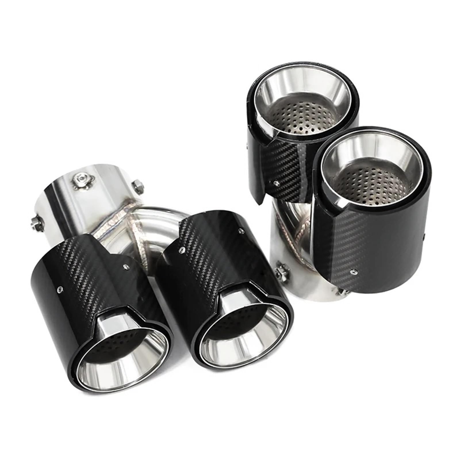 Endrohrblende Für G22 G23 G26 M440i 2019+ Schalldämpferspitze Endrohr Performance Auspuff Quad Auto Auspuffrohr Carbonfaser-Auspuffspitze Auto Auspuff Endrohr(Carbon Fiber D) von ONETREND