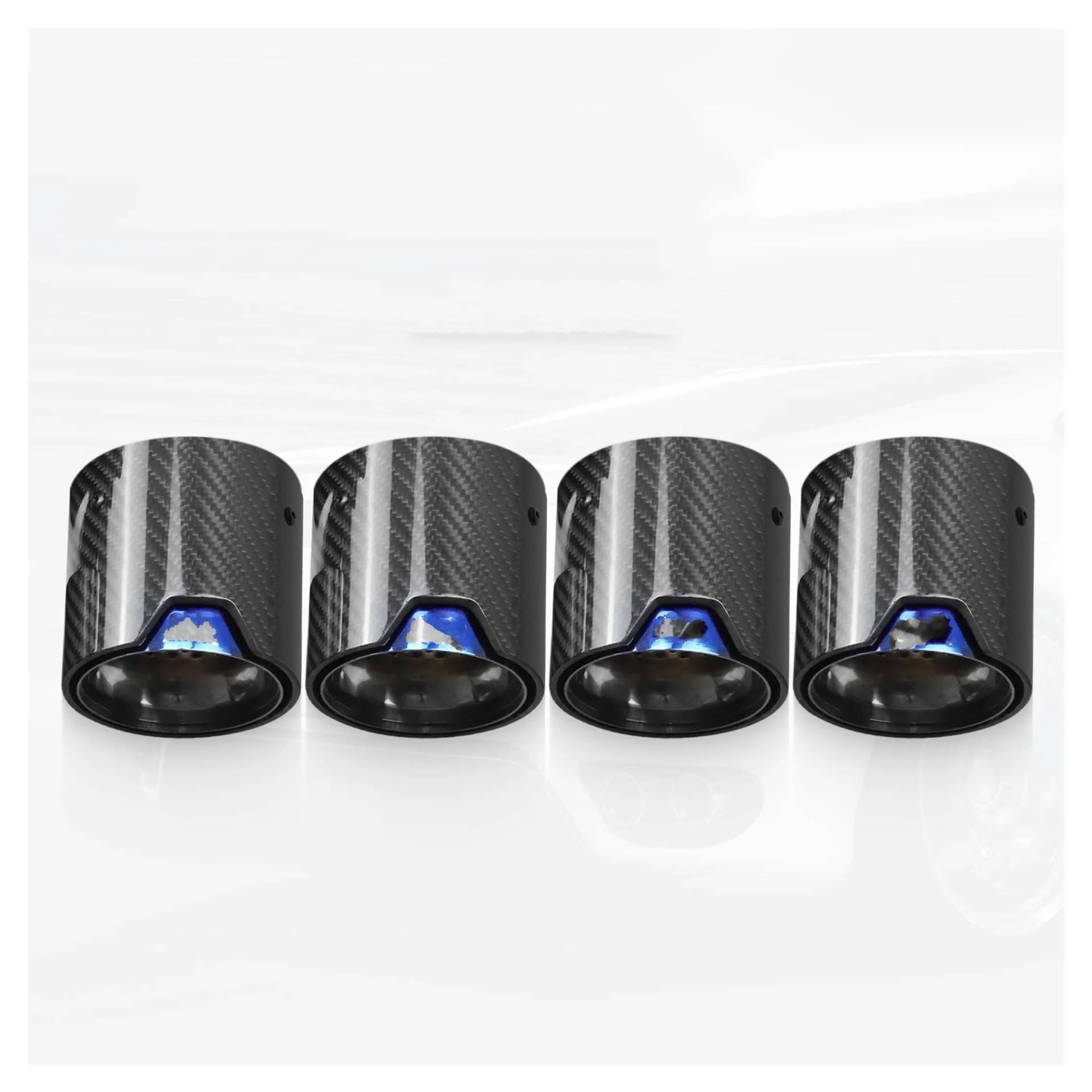 Endrohrblende Für M5 F90 Glänzend Kohlefaser Modifizierter Schalldämpfer Auto Auspuff Endrohr Düsen ER Auspuffspitzen Auto Auspuff Endrohr(4PCS Blue ER) von ONETREND