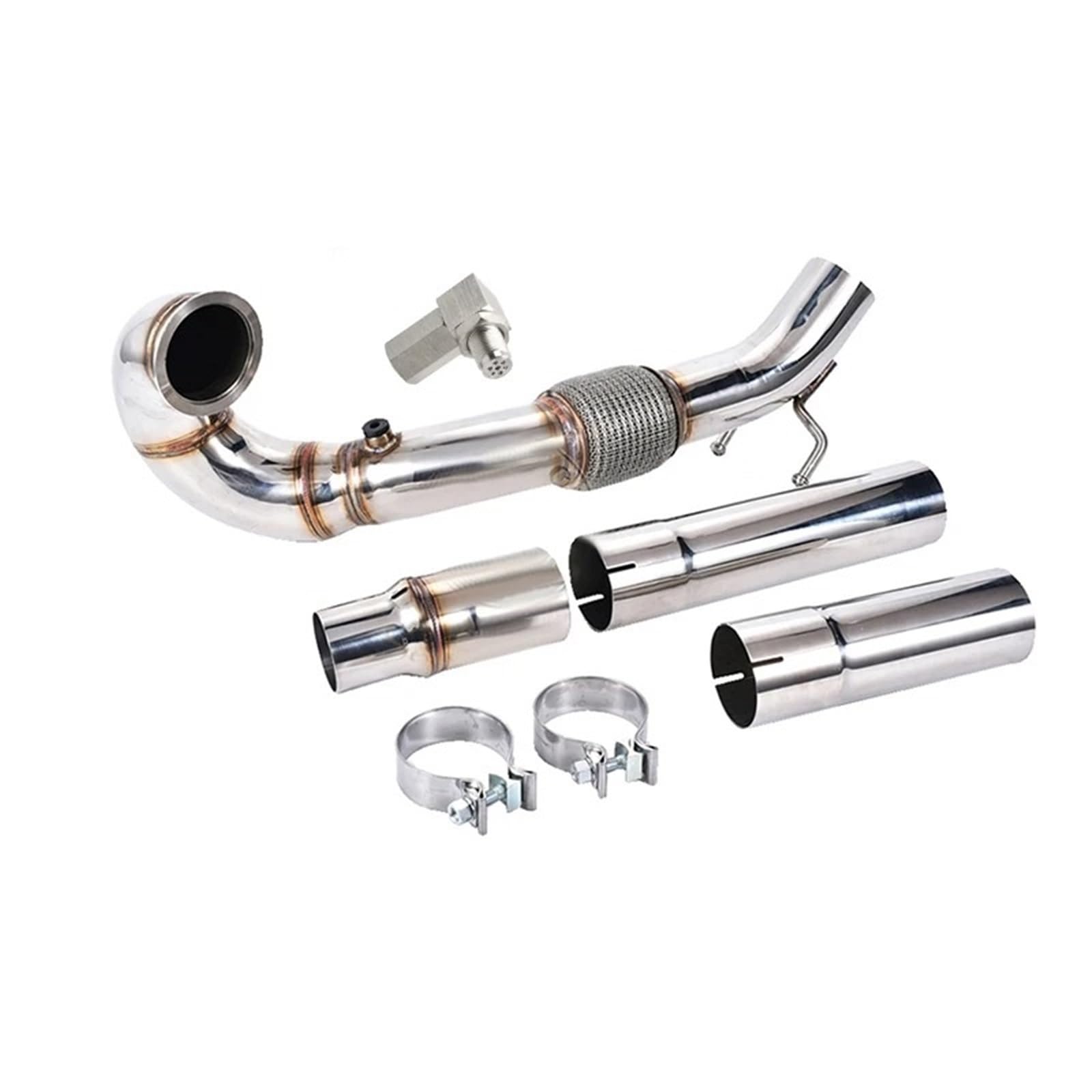 Endrohrblende Für VW Für Golf VII Für GTI 2.0 Für TSI 162KW/220PS-195KW/265PS Mk7 Mk7.5 Mk8 2.0T 2014-2022 Flansch Abgaskrümmer + Rohr Auto Auspuff Endrohr von ONETREND