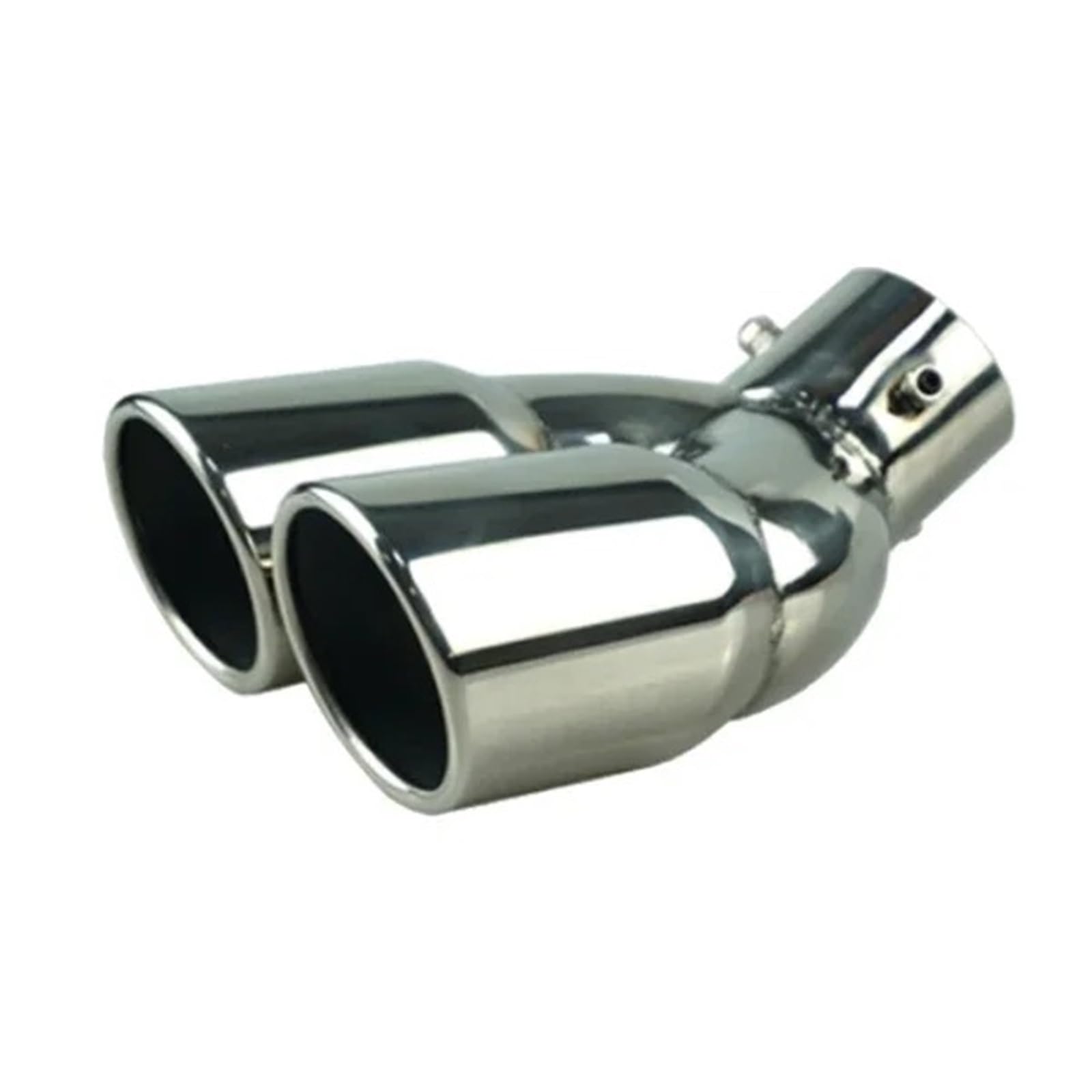 Endrohrblende Universal 63mm Auto Einlass Doppel-Zylinder Endrohr Endrohr Schalldämpfer Schwarz Outlet Edelstahl Auto Zubehör Auto Auspuff Endrohr(Silver W) von ONETREND