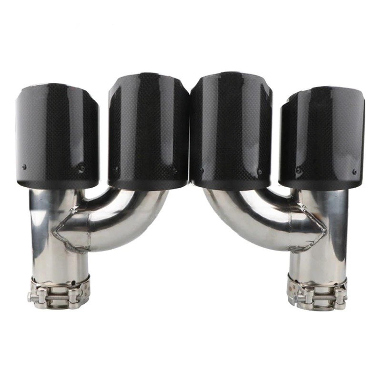 Endrohrblende Universal-Auto-Auspuffblende Edelstahl-Endrohr Schalldämpferrohr Schwarze Auspuffblenden Aus Kohlefaser Modifiziertes Auto-Endrohr Auto Auspuff Endrohr(1left1right 2pc) von ONETREND