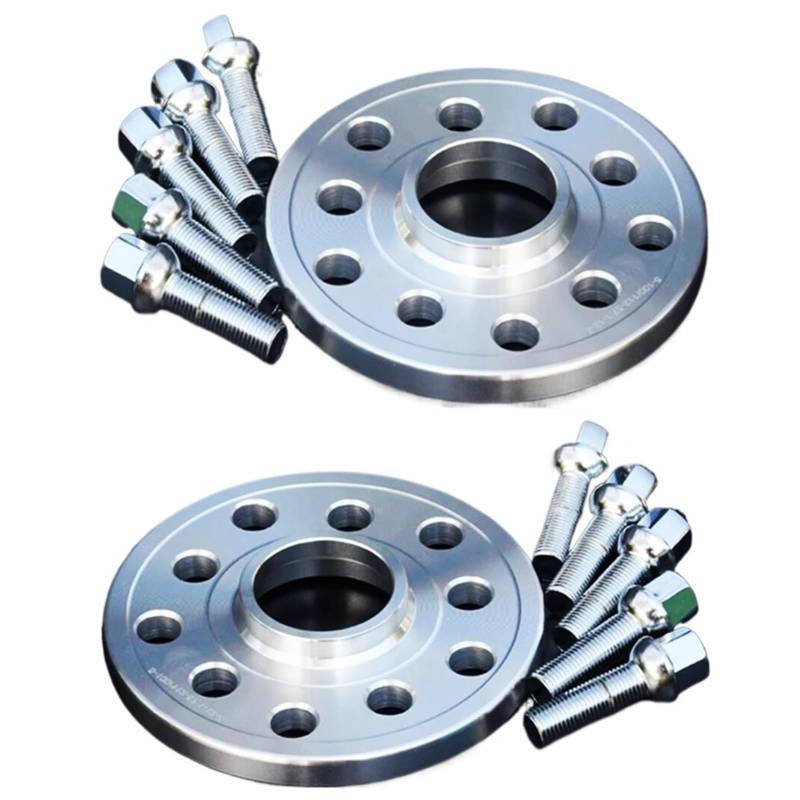 Für 5 * 112/5 * 100 Geschmiedete Aluminium-Distanzscheiben Reifennaben-Distanzscheiben Stud + M14 * 1,5 Radmutter 2 STÜCKE 15mm Auto-Rad-Distanzstück Autos Spürverbreiterungsa(Black 40mmball Bolt) von ONETREND