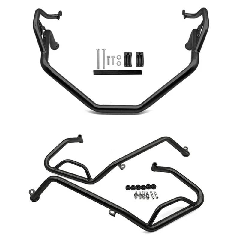 Motorrad Sturzbügel Für XADV750 Für X-ADV 750 2021-2023 2024 Motorrad Edelstahl Stoßfänger Rahmen Schutz Motor Schutz Autobahn Crash Bar Motorschutz Sturzbügel(Black-1 Set) von ONETREND